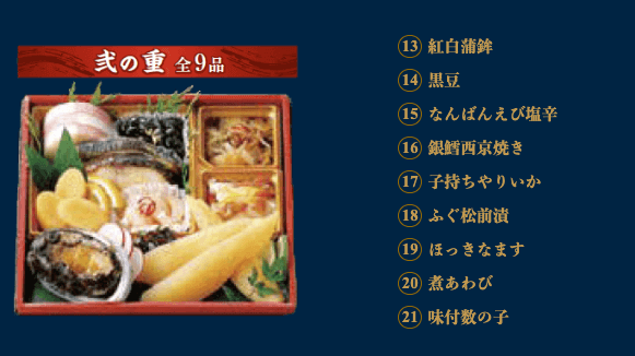 弐の重 全9品